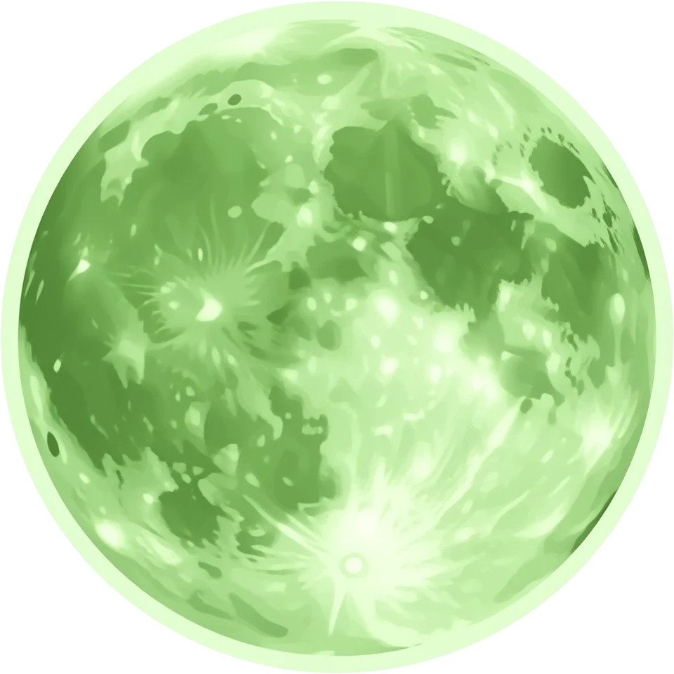 lime green moon emoji