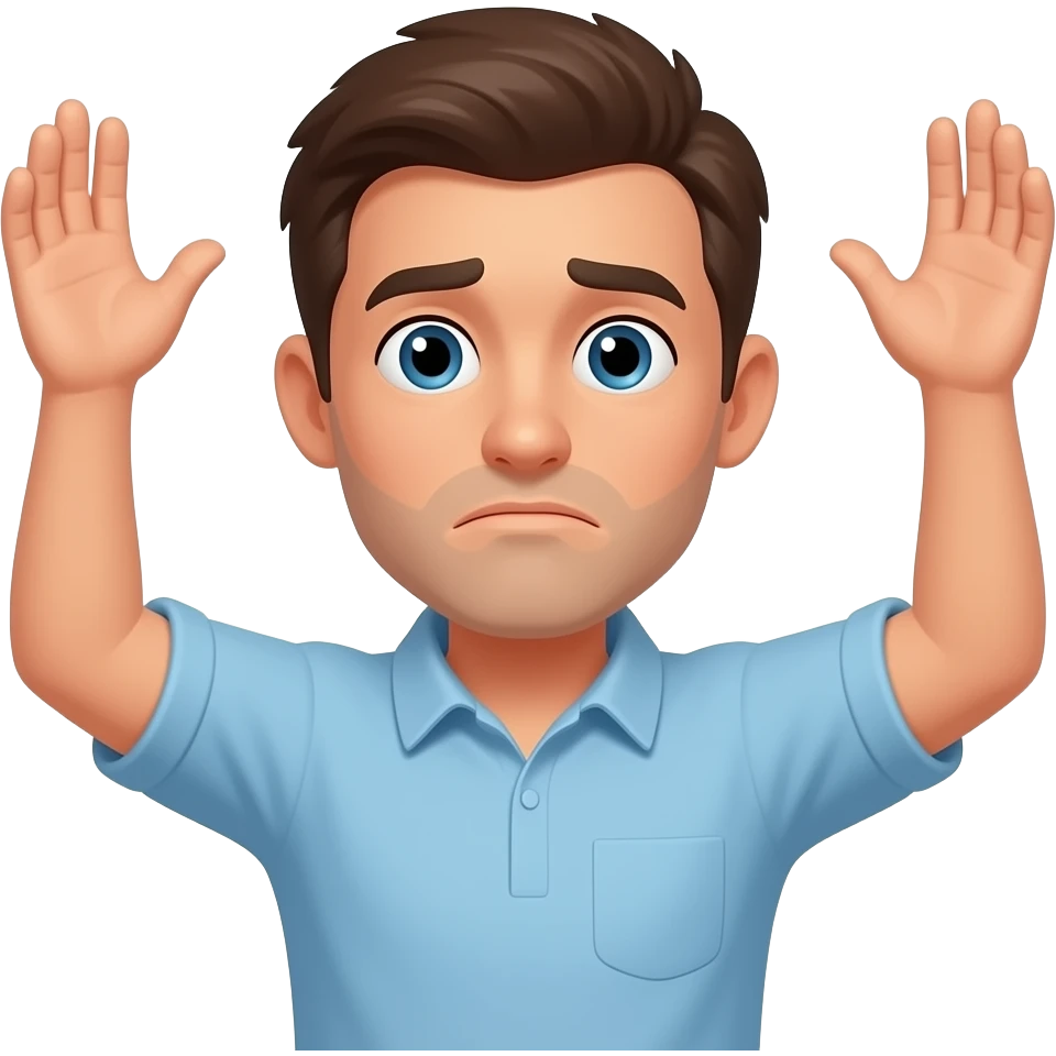 мужчина разводит руками в непонимании emoji