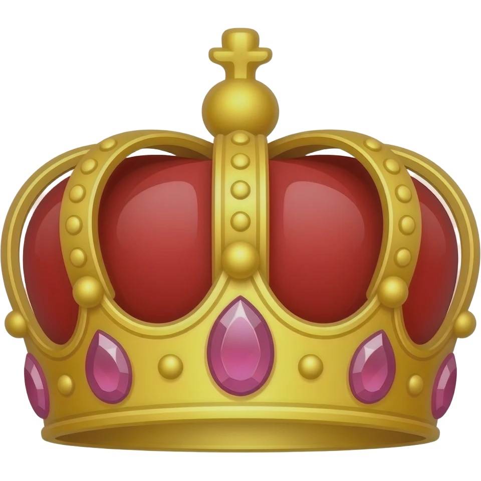 red crown with pink gems emoji
