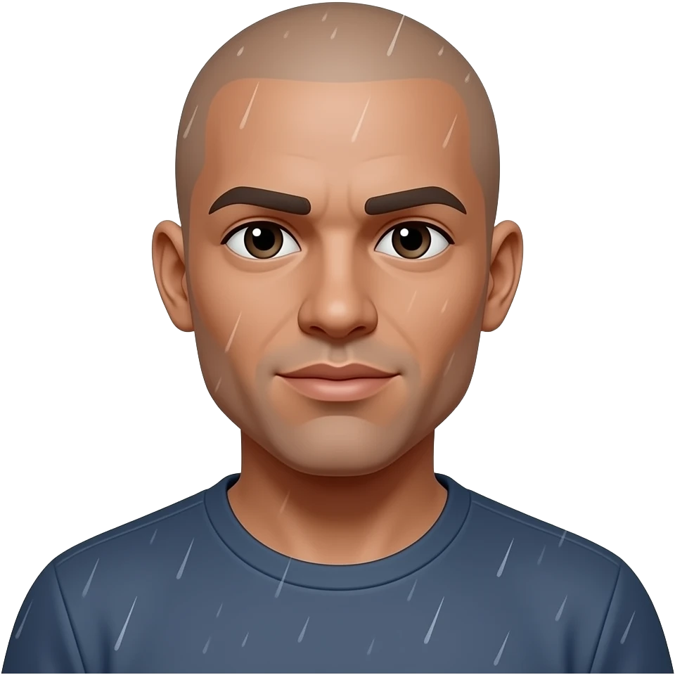 🧑🏻‍🦲🌧️ emoji