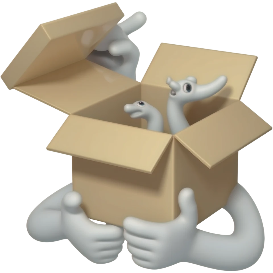 calamity box being open in a massive white being shot up emoji