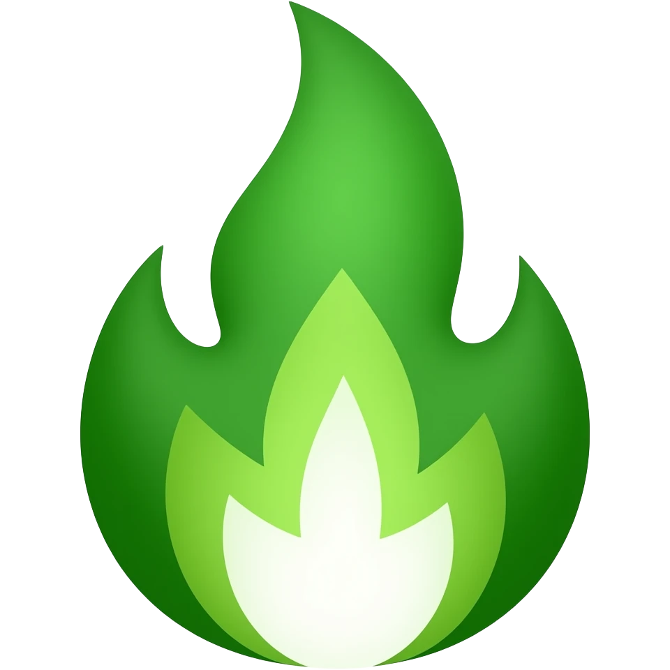 Green fire emoji emoji