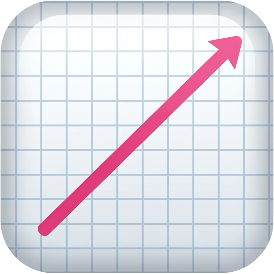 I need a graph paper with a pink line going up emoji