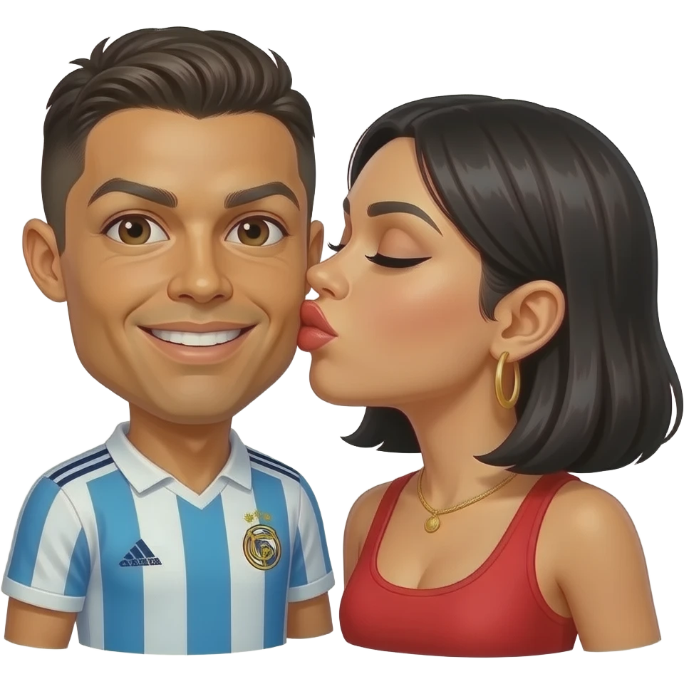 Pabllo Vittar beijando o cristiano ronaldo emoji