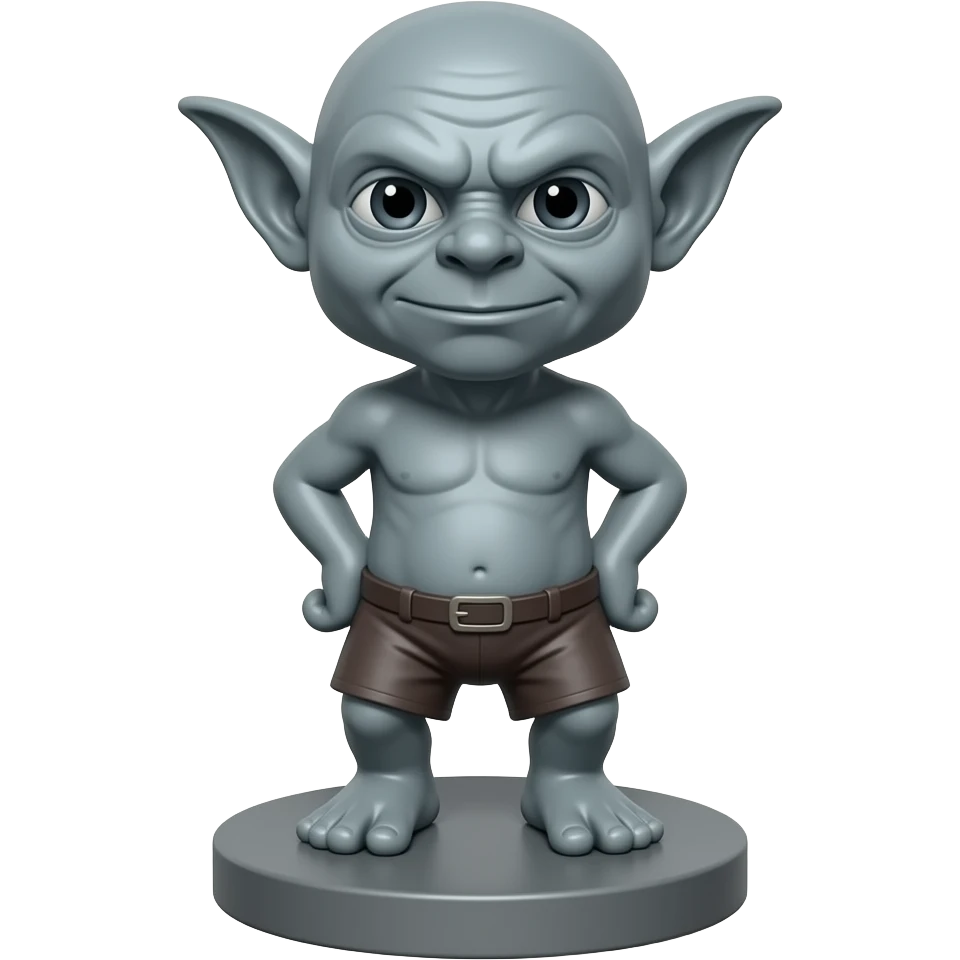 gray goblin statue on stand emoji