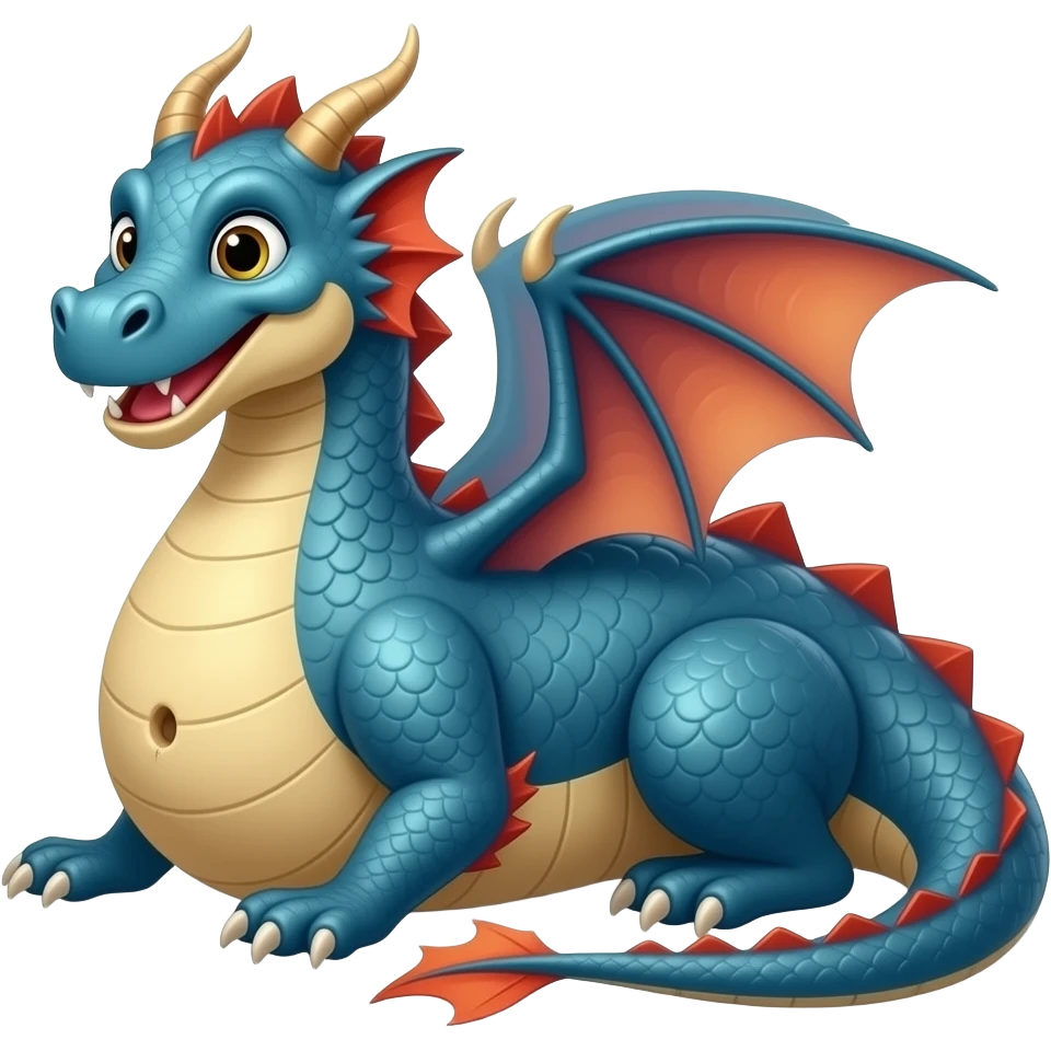 A lounging girl dragon,so fat & full that her heavy big round tummy looks pregnant,she is so bloated,how about a gentle tickle rub on her sensitive bellybutton to make her proudly giggle,what a fatty. emoji
