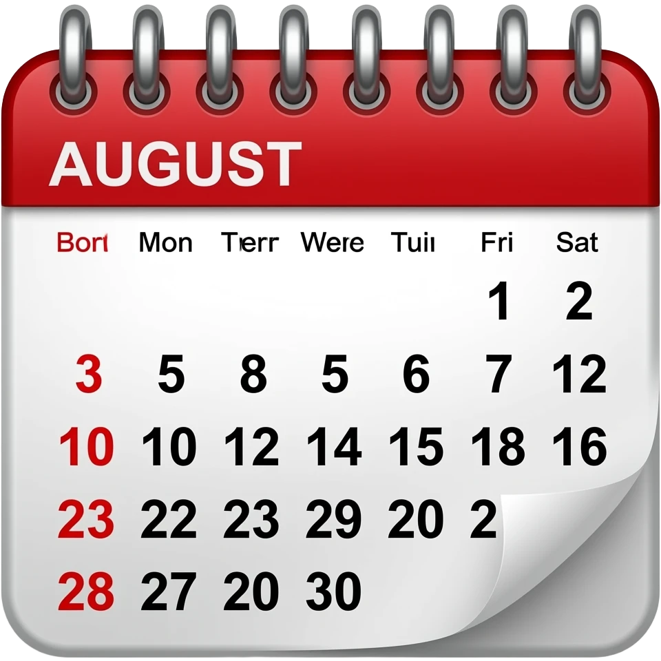 calendar august emoji