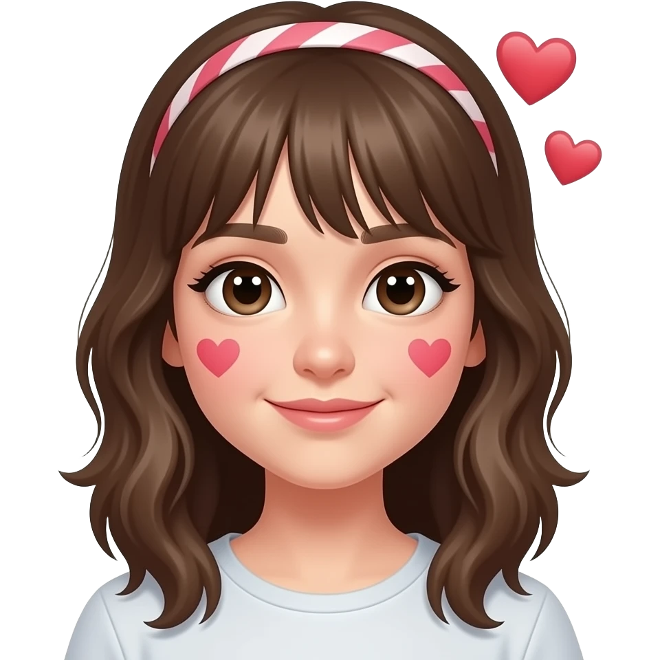 HACME A UNA NIÑA FEA. QUE ESTA ENAMORADA. QUE TENGA CORAZONES EN LA CARA. QUE SEA FEA BIEN FEA emoji