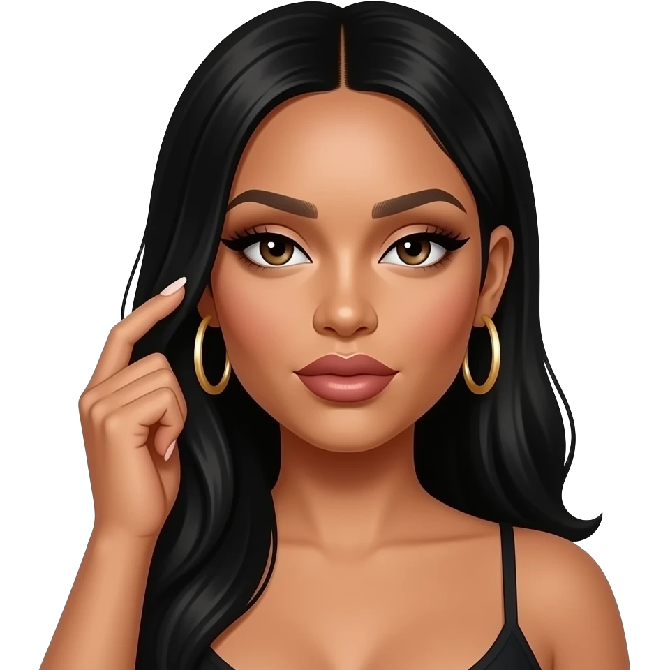 Cardi b tucking hair behind ear emoji