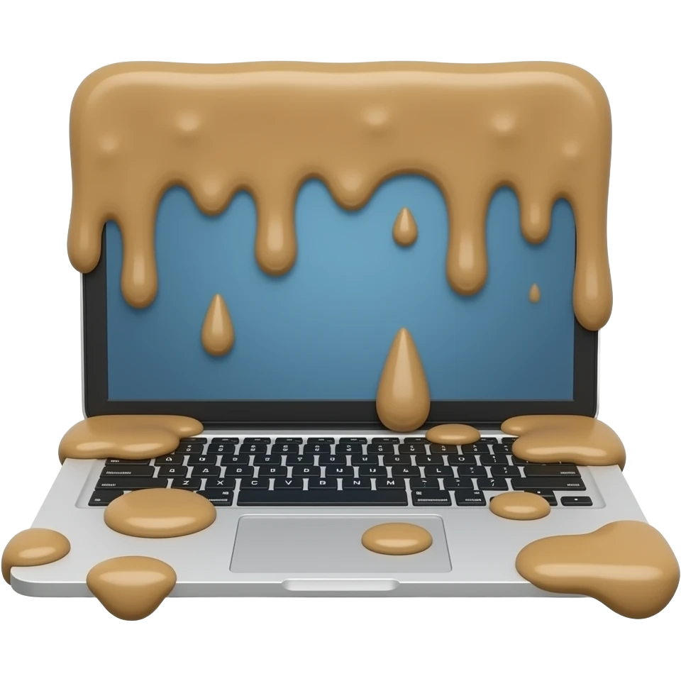 macbook covered in poop shit emoji