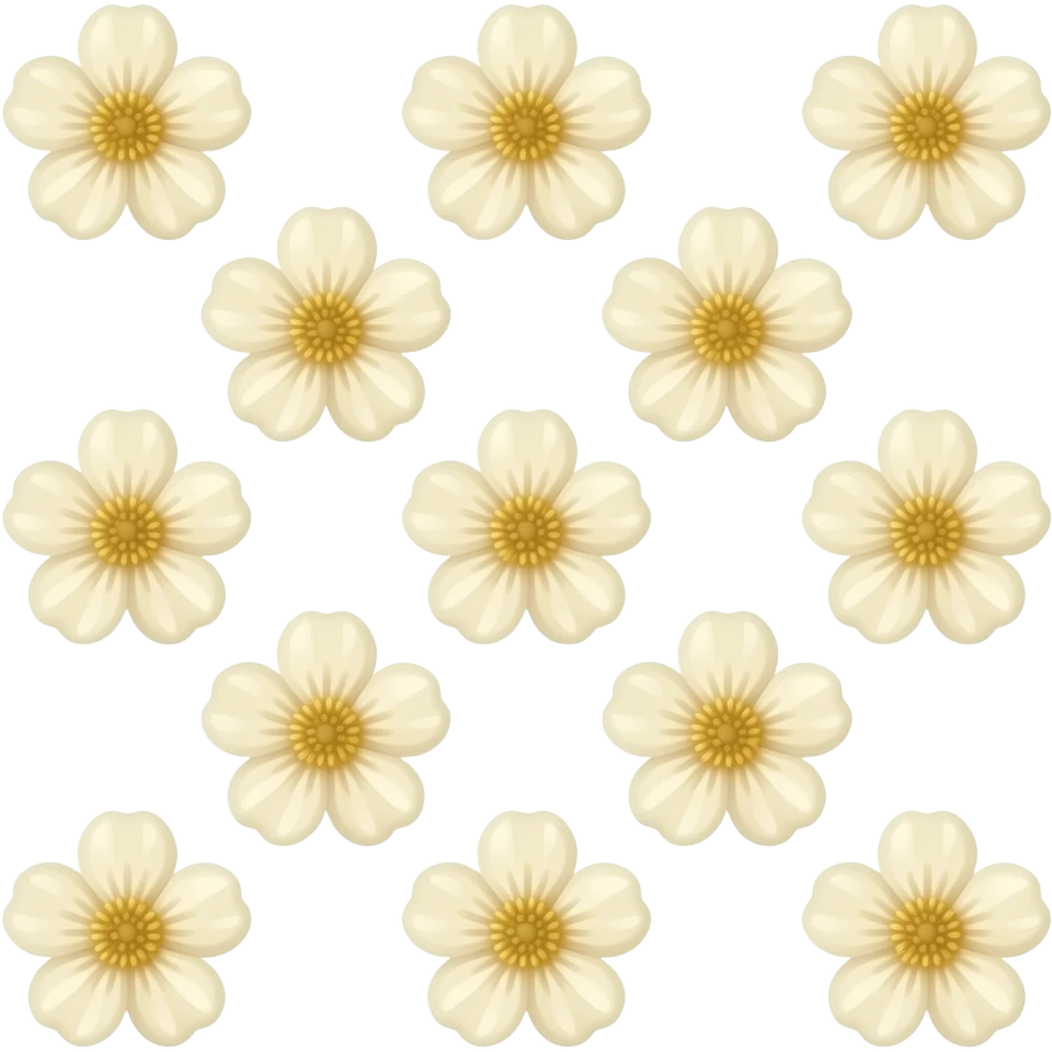 Small cream colour pressed flowers emoji