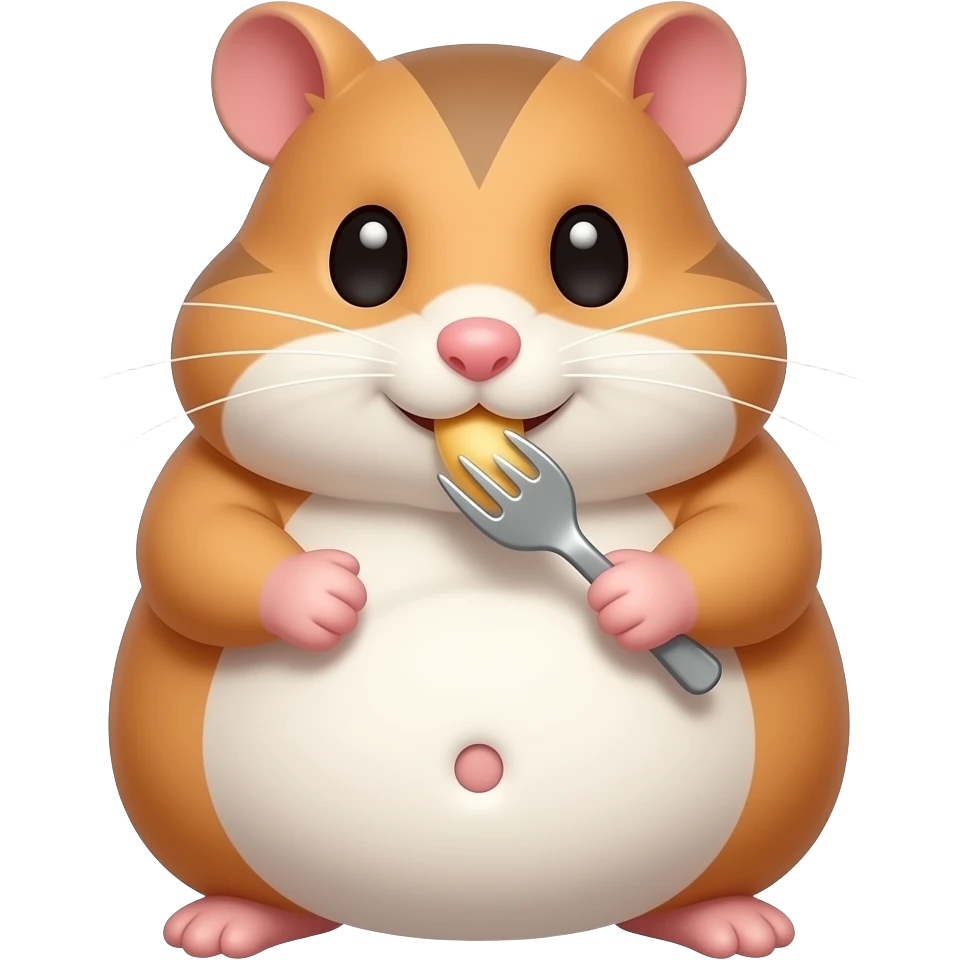 An obese girl Hamster,her flabby stomach let out loud rumbling growl,as if her Bellybutton was talking cutely,but it is just her tummy with extreme fullness trying to keep a meal settled in. emoji
