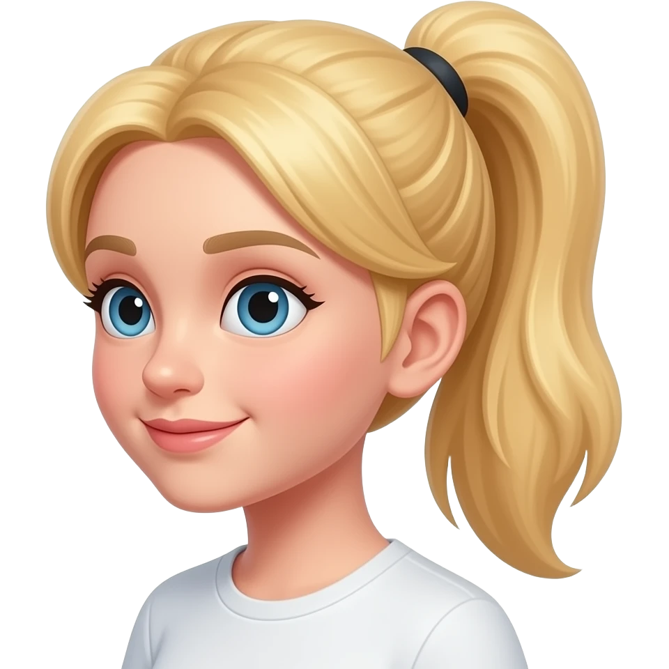 blonde girl with ponytail emoji