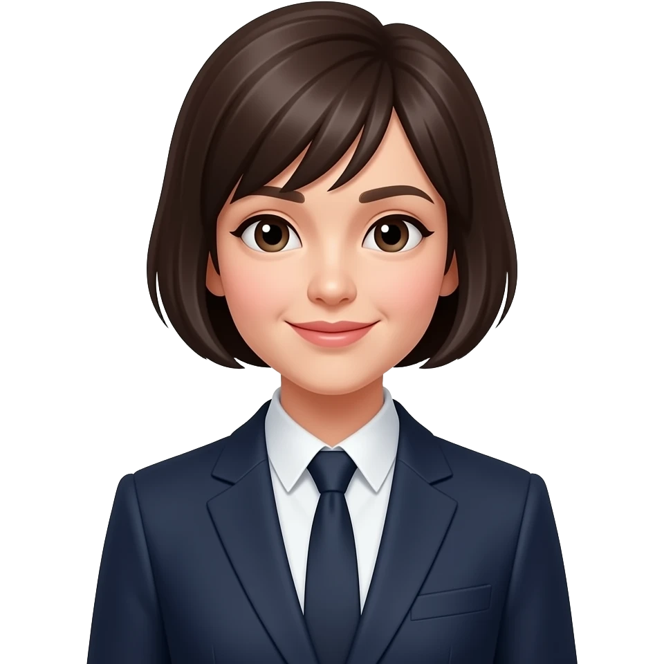 short hair woman in suit emoji