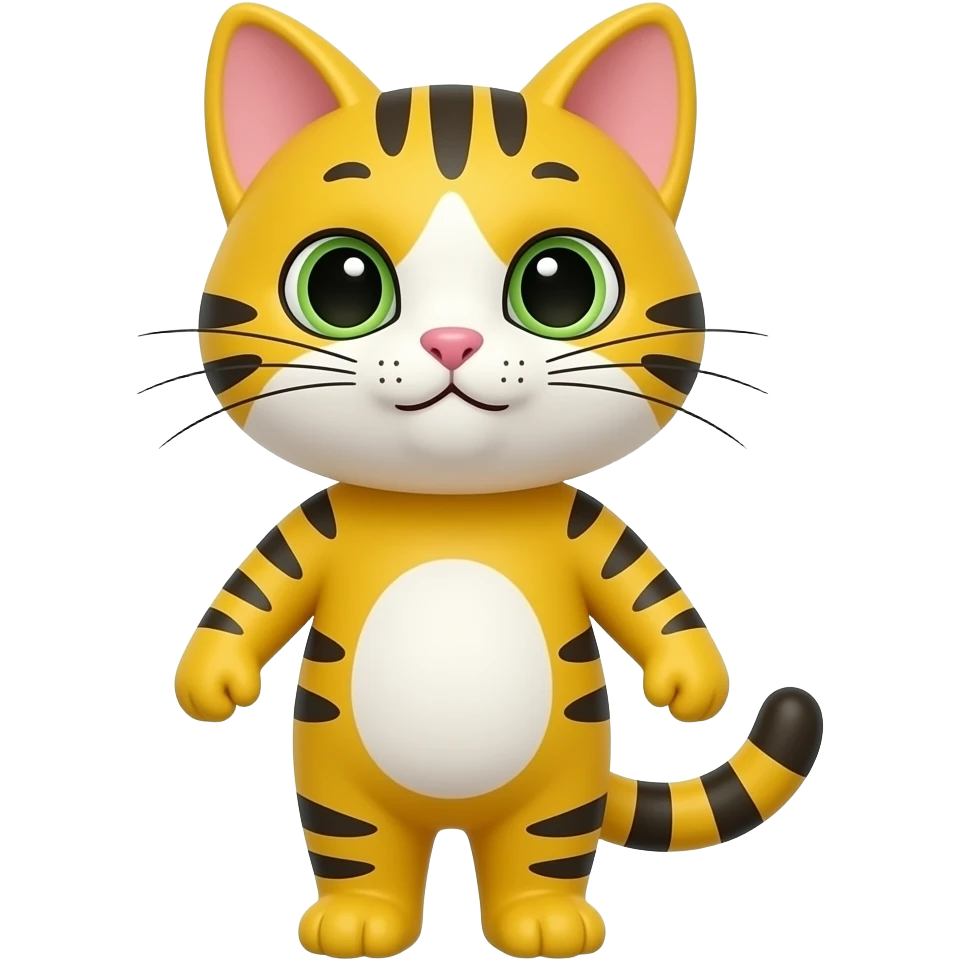 Кошка с ушами 💗 голова 🟡 живот 🟨⬜ руки 🟨⬛ ноги 🟨⬛ emoji