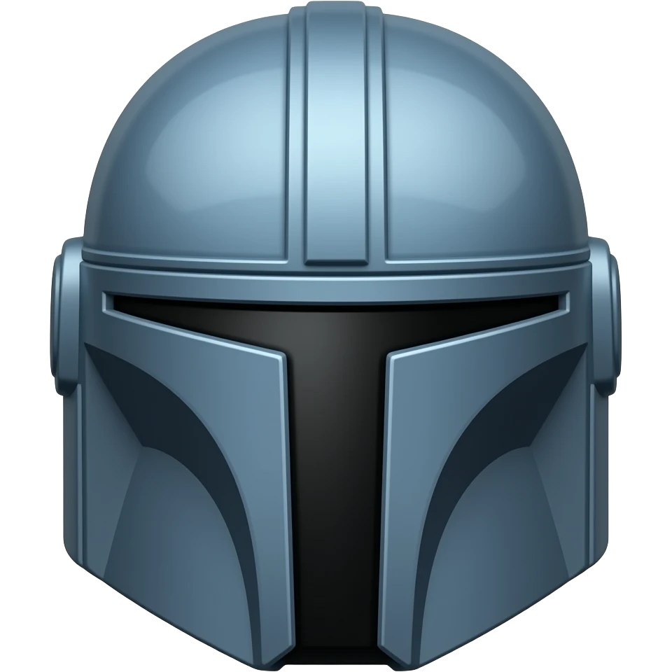 mandalorian helmet with blue instead of black emoji