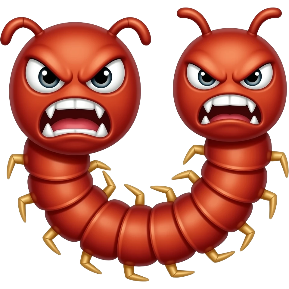 angry red centipede emoji
