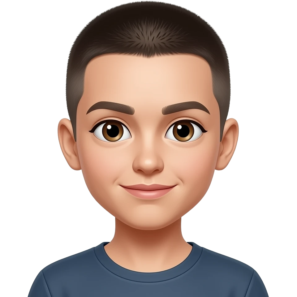 girl buzz cut emoji