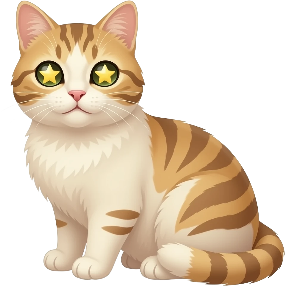 Gözlerinden yıldız çıkan kedi emoji