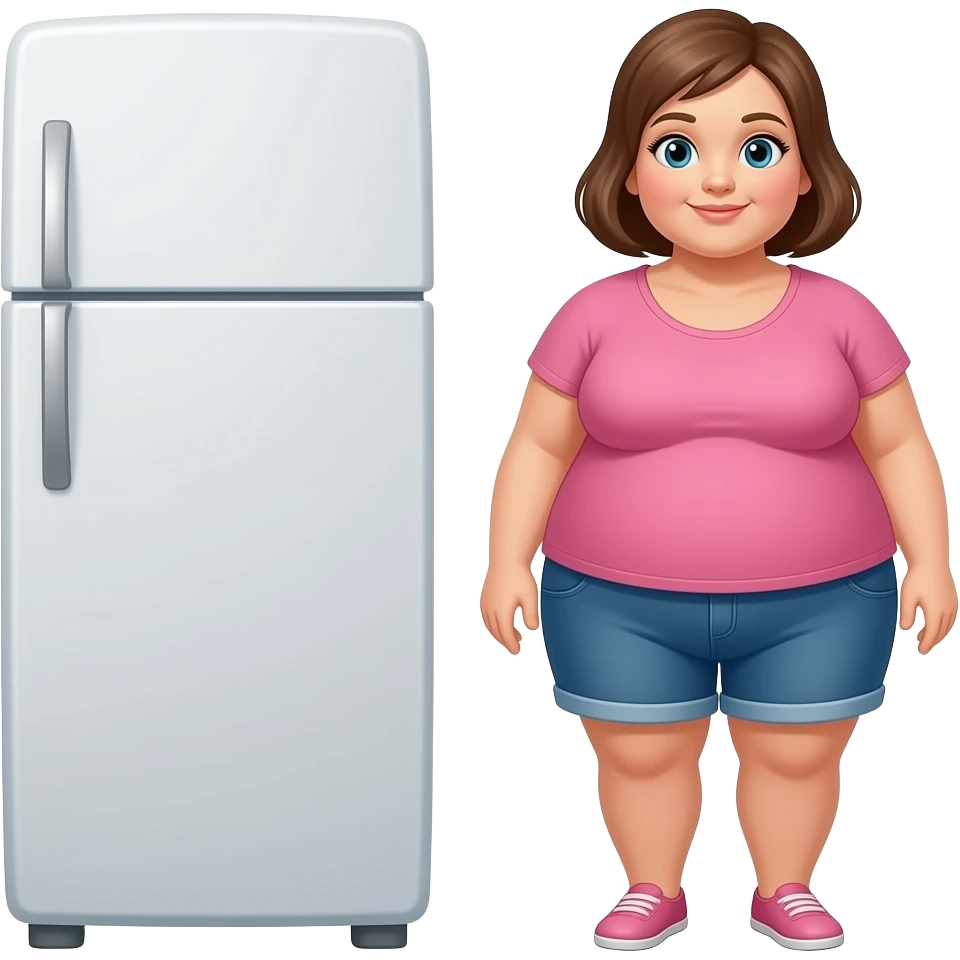 Fette Frau und Fette fridge emoji