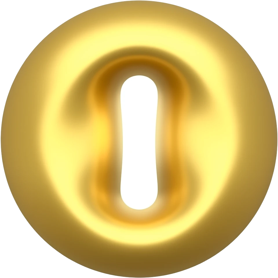 Золотой шарик в виде цифры emoji