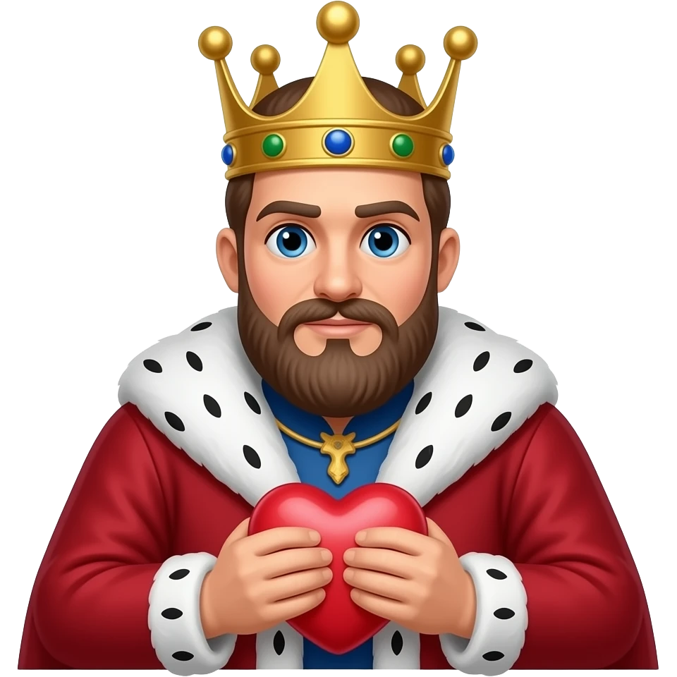 A king squeezing  a queen's heart emoji
