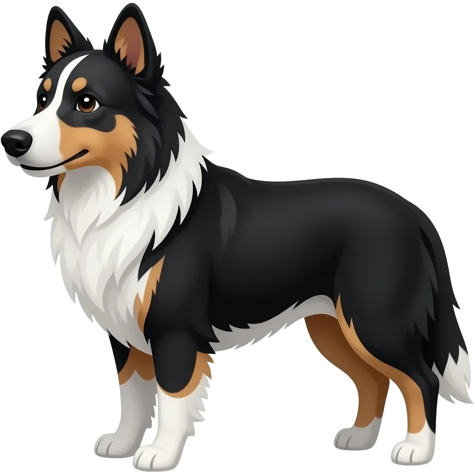 All black kelpie short hair gray ventral emoji