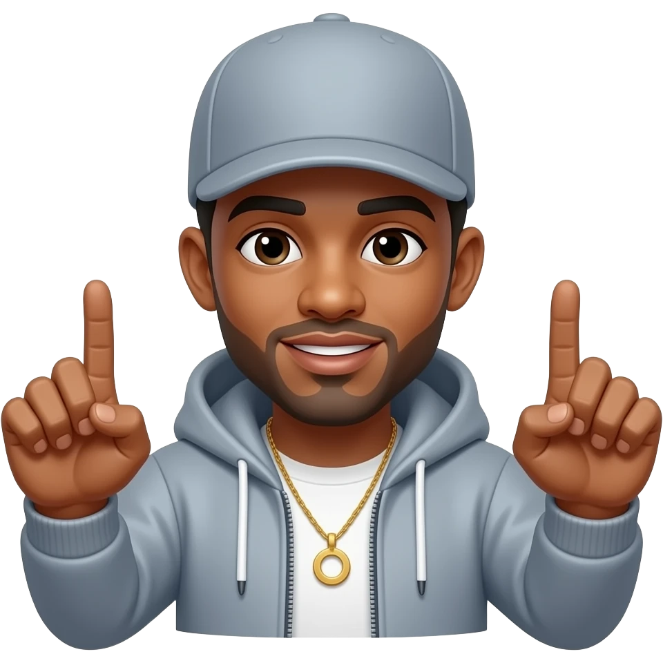 Le signe du rapeur français JUL avec ses mains emoji