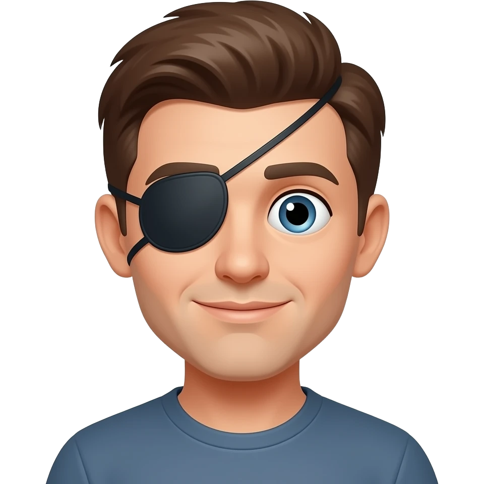 wide eyes with one eye patch emoji