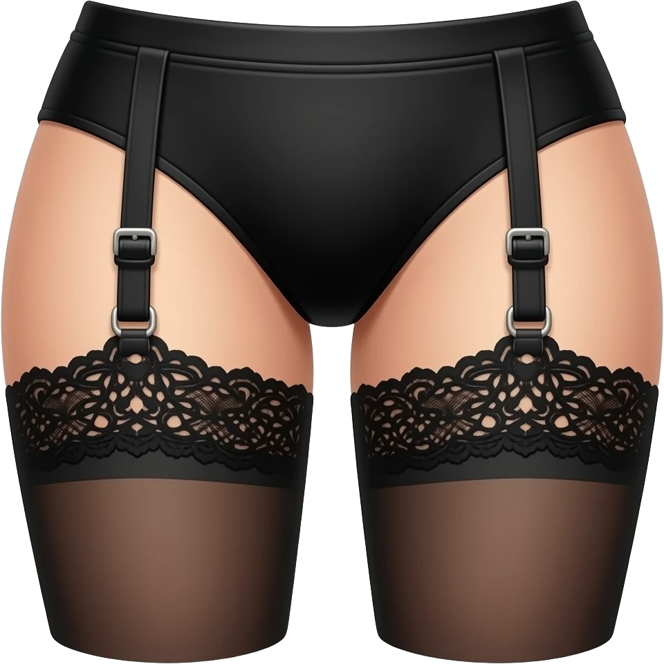 black garter stocking emoji