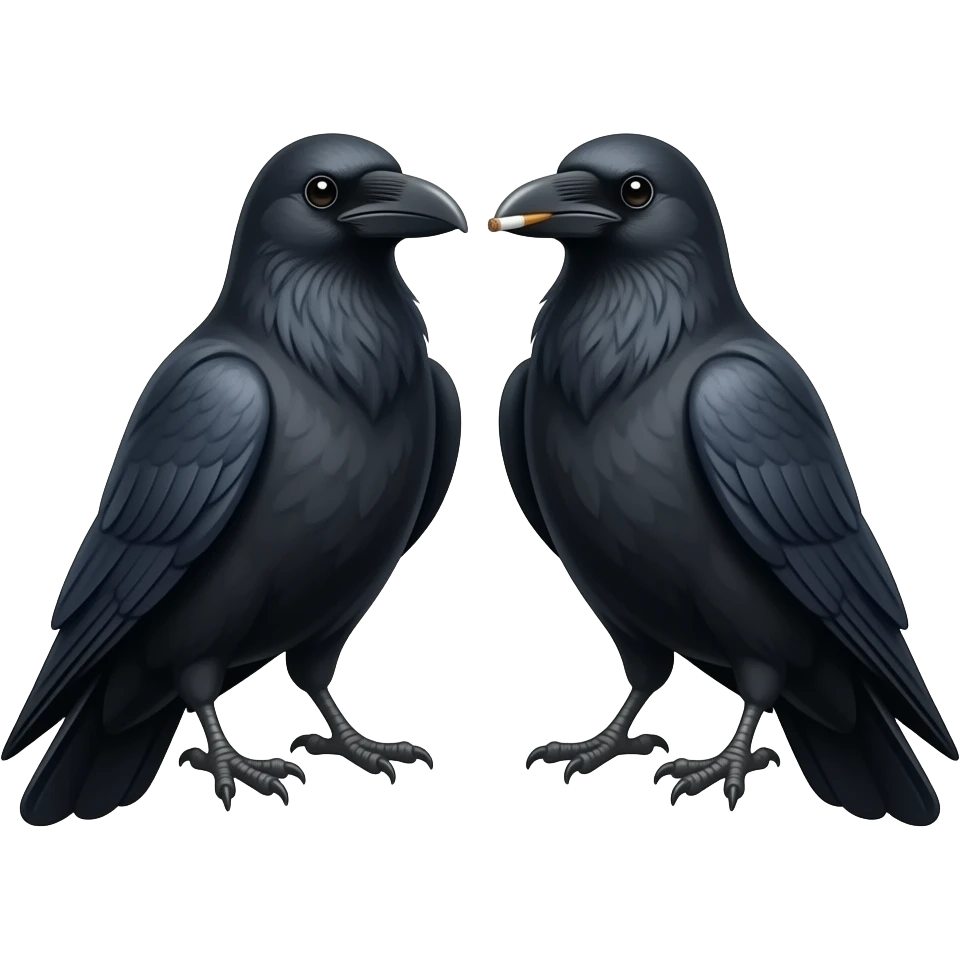make me a emoji that has two crows smoking pot and it says crni cerak ...