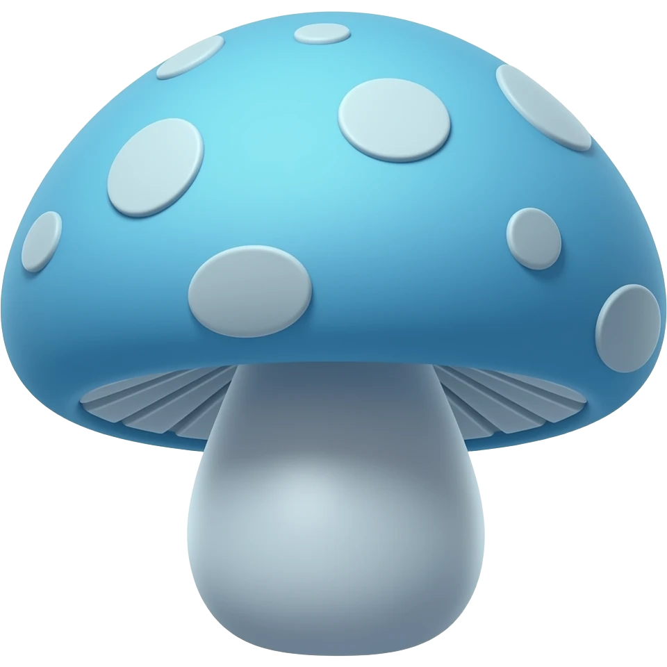 Blue mushroom emoji