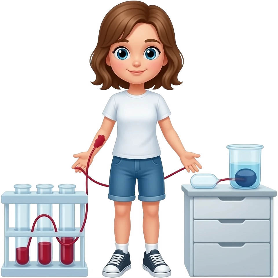 girl is taking blood tests emoji