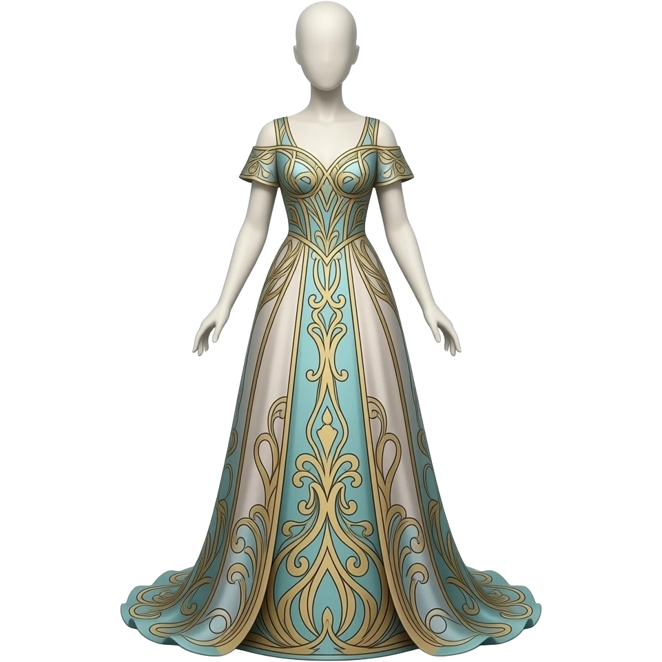 art nouveau dress guy mannequin with head emoji