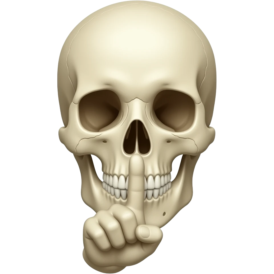 Do a skull shushing emoji