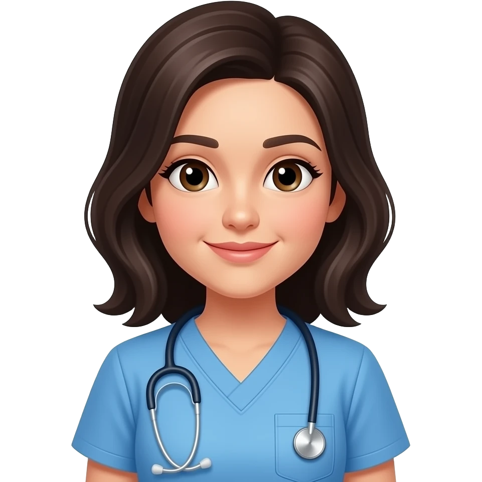 Vet nurse dark hair emoji