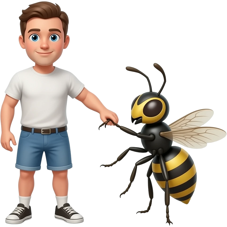 Wasp spanking man emoji