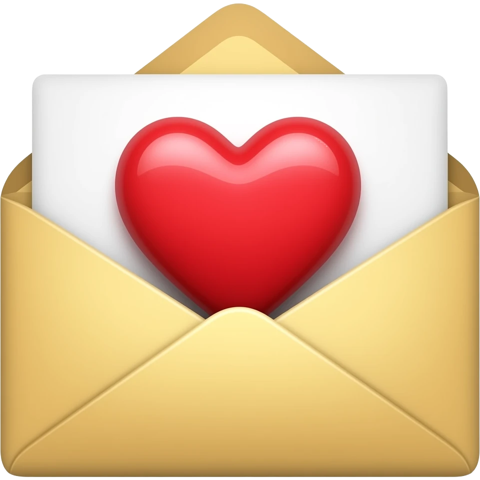 envelop with heard emoji