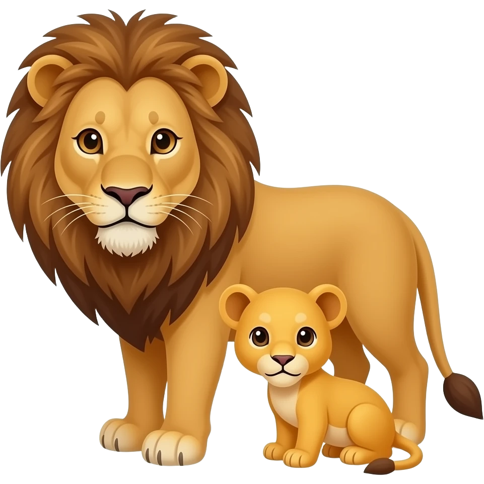 Dad lion lion cub emoji