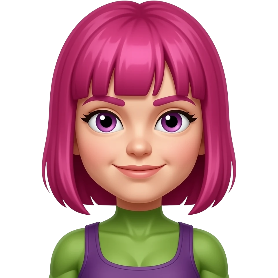 the hulk but instead of green man it’s a pink girl hulk emoji