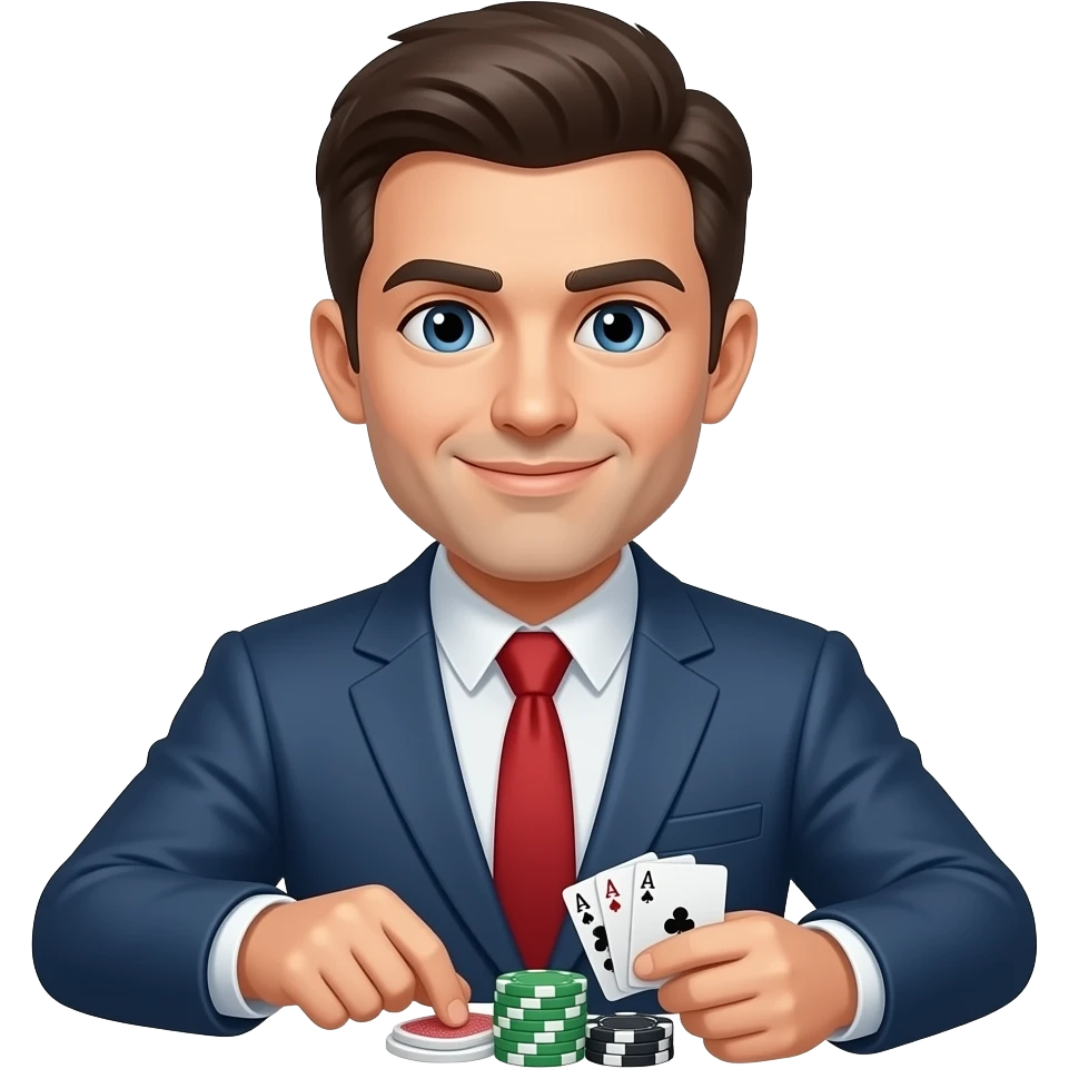 A man  playing poker emoji