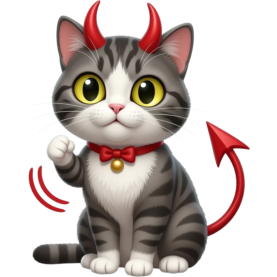 devil cat forcing forgiveness emoji