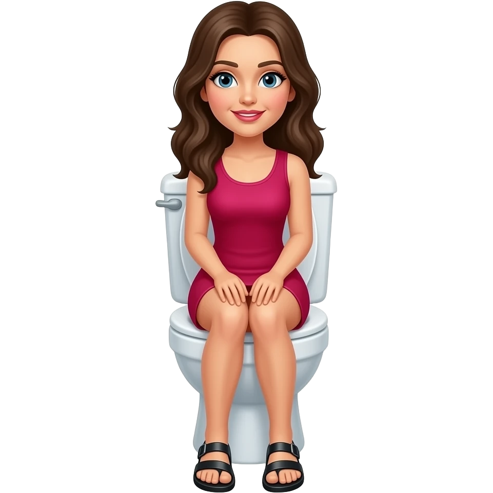Heidi with sandals on toilet emoji