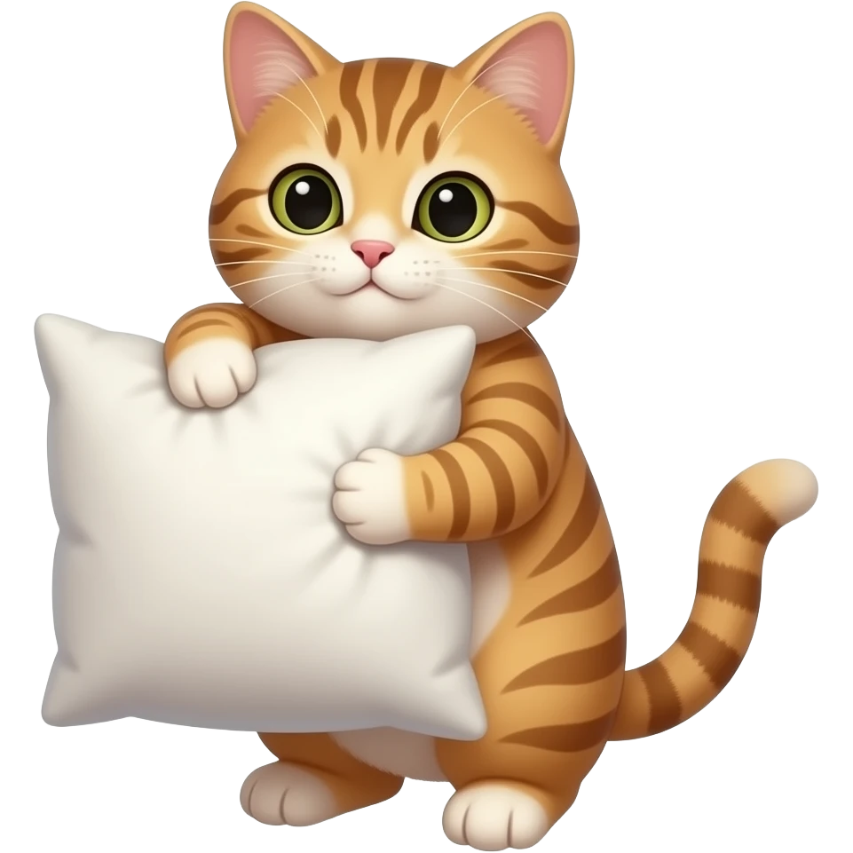 A cat hugging a pillow emoji