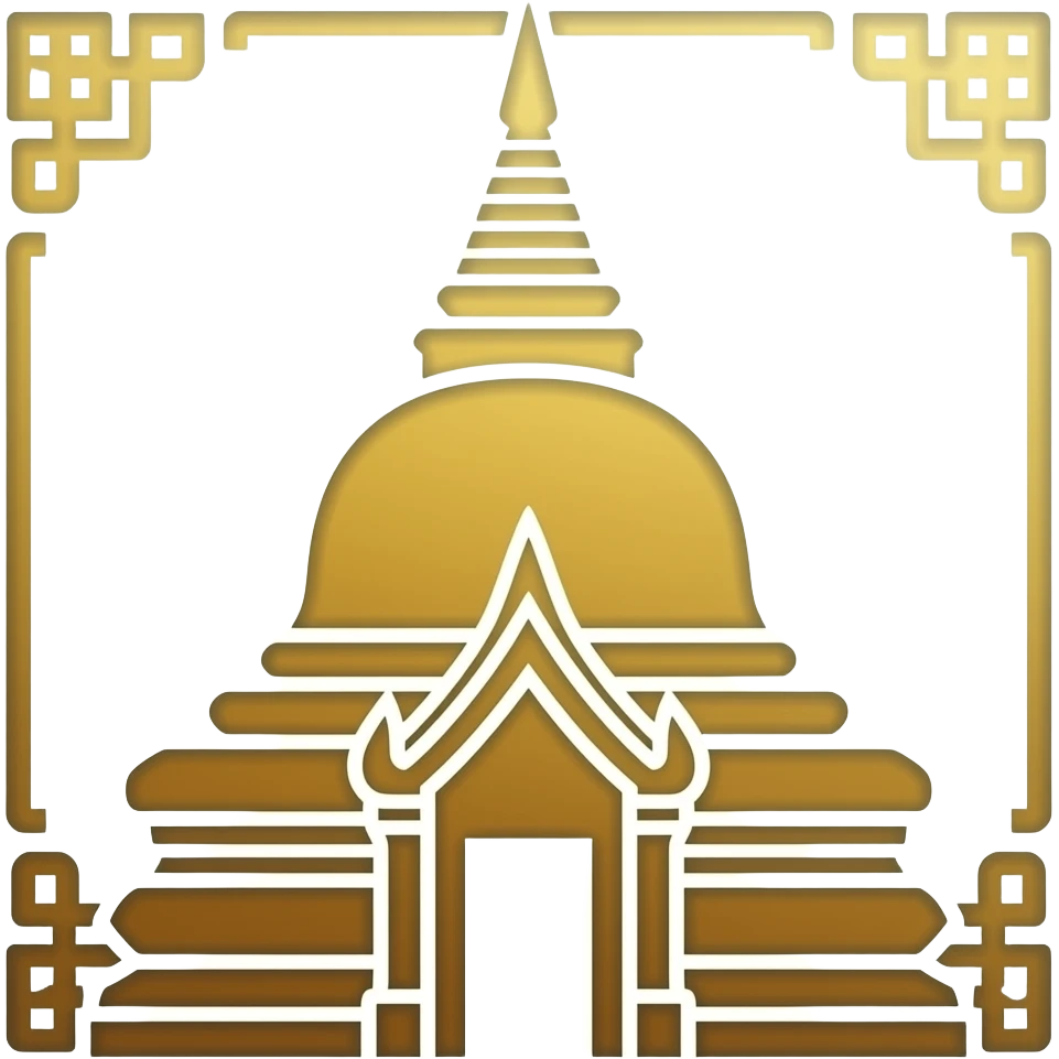 Decorative vertical line with  temple emoji