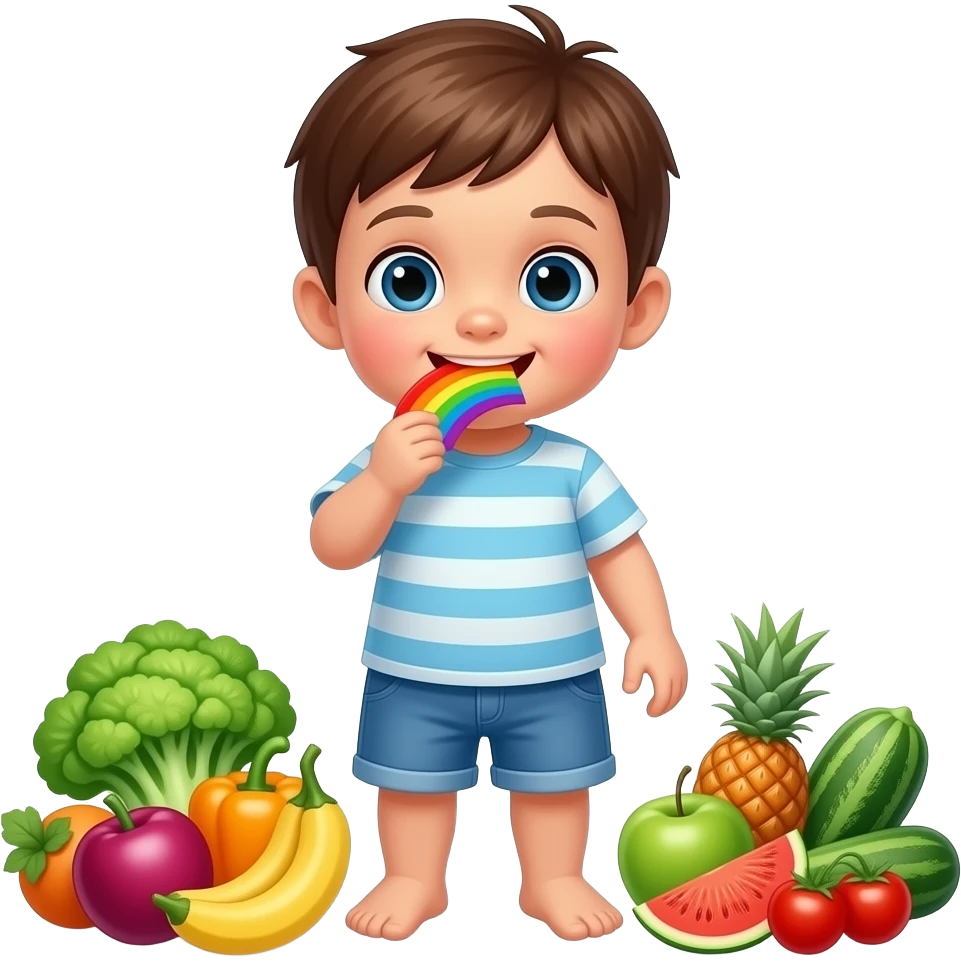 eat the rainbow, in a fun way, for picky toddlers emoji