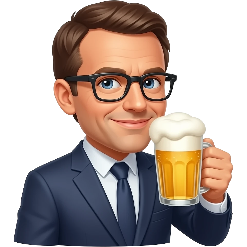 Macron qui boit une bière emoji