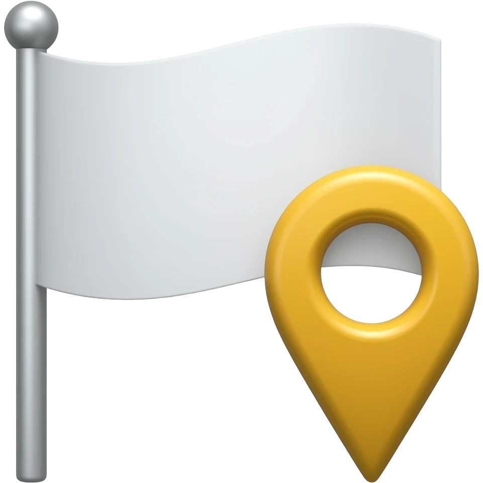 White flag with 📍 emoji