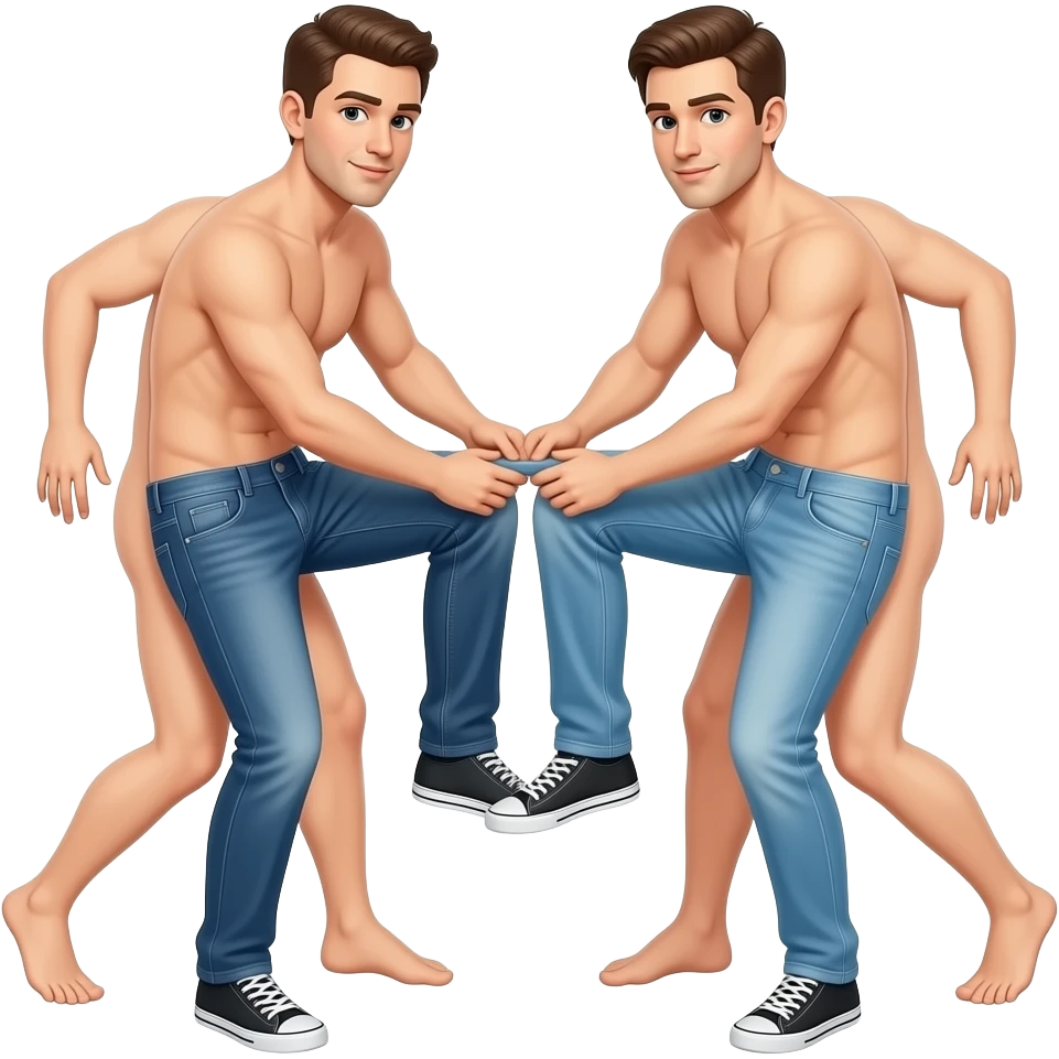 Fully naked 2 man  both catches each Others  panise emoji