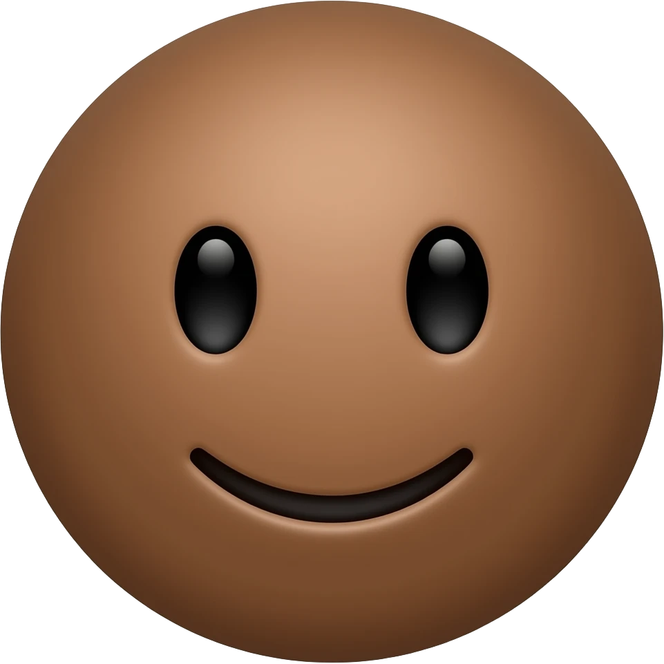 can you make the skin colour of "😊" brown? keep the round chape and the same smile emoji